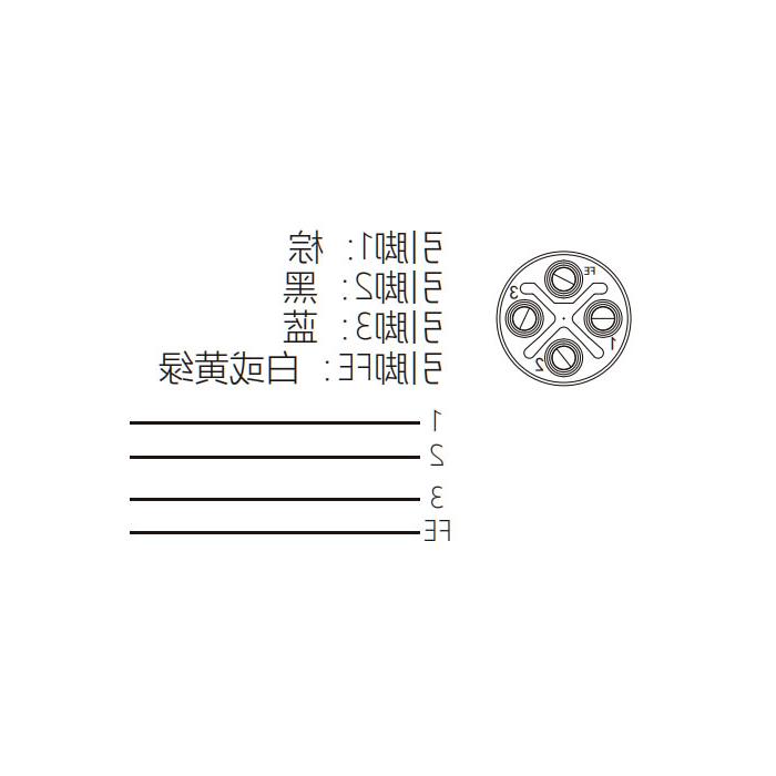 M12 4-pin S-coded, male 90°, single-end pre-cast PVC non-flexible cable, yellow sheath, 64SP63-XXX